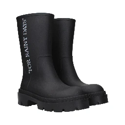 Black Cotton Ankle Boots