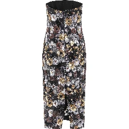 Vacillo black sequined floral-print midi dress