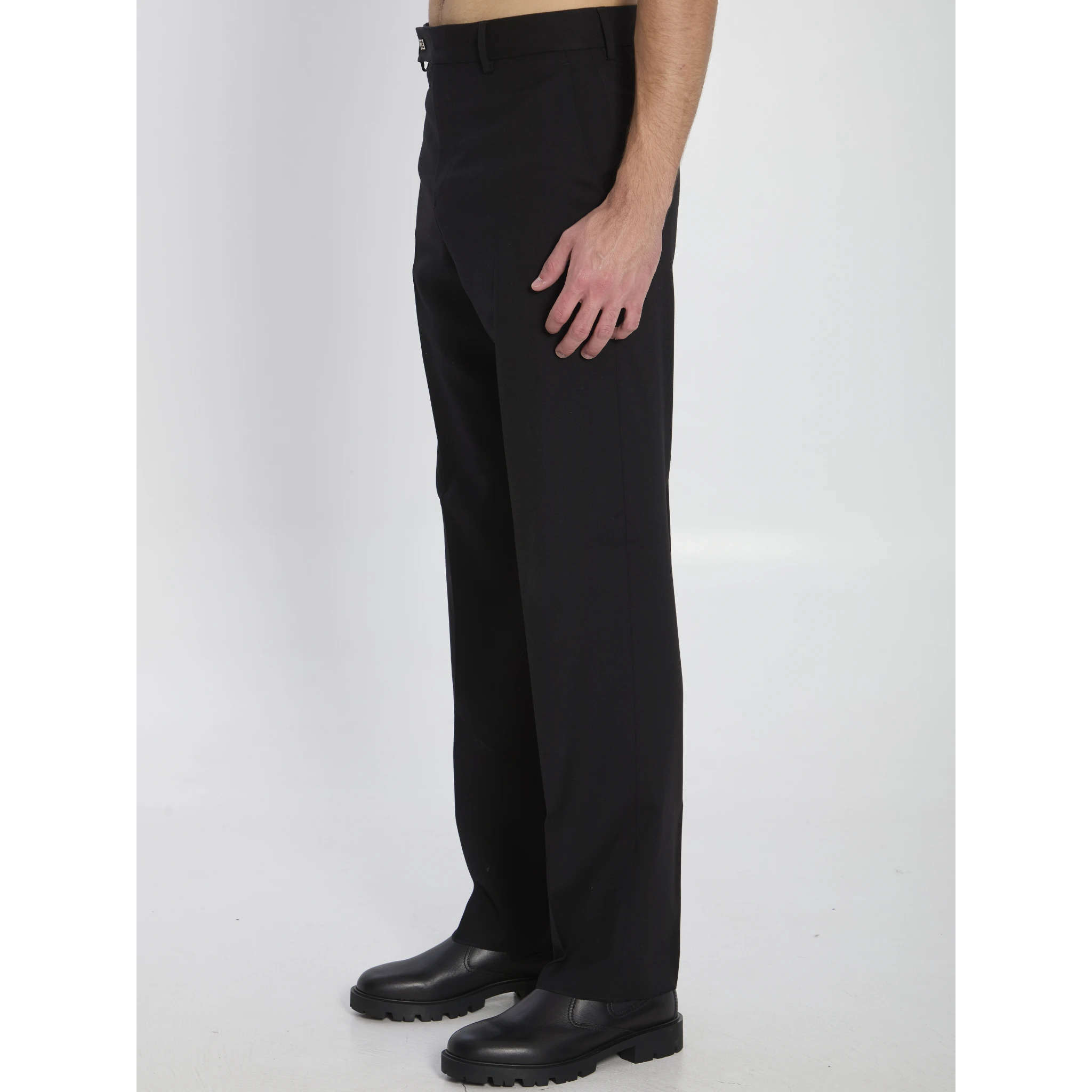 Wool gabardine trousers