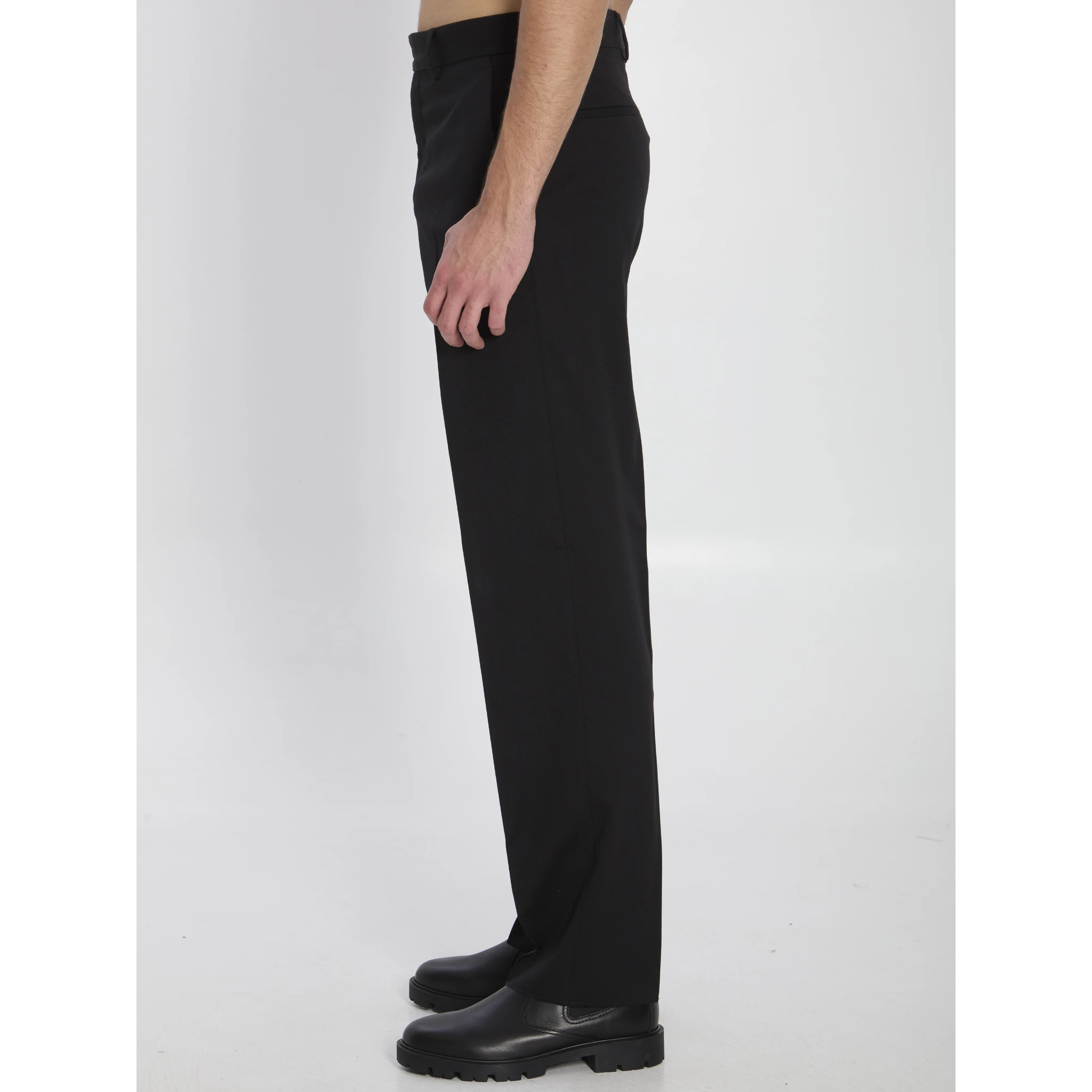 Wool gabardine trousers