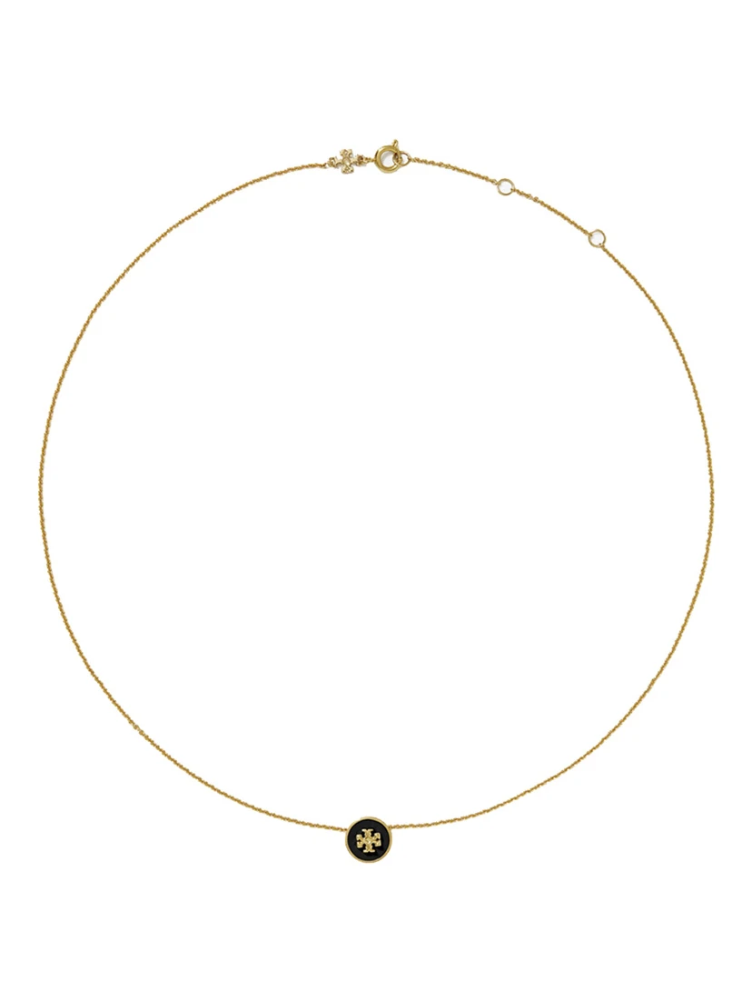 Kira Metallic Necklace with Pendant and Rear Lobster Claw Closure in Brass Blend Woman