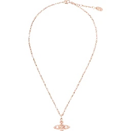 Mini Bas Relief Metallic Necklace with Orb Pendant in Brass Woman