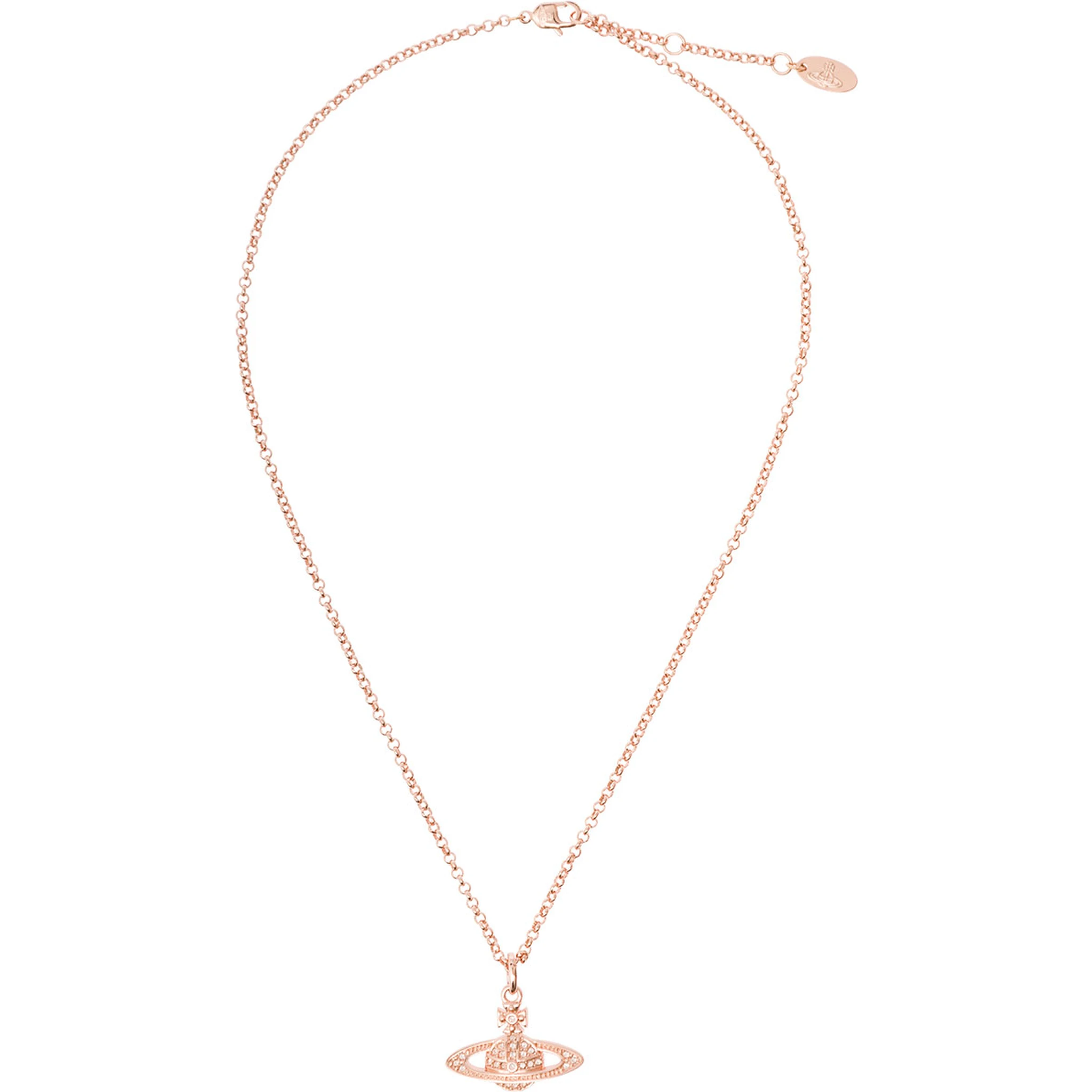 Mini Bas Relief Metallic Necklace with Orb Pendant in Brass Woman