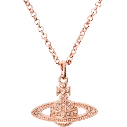 Mini Bas Relief Metallic Necklace with Orb Pendant in Brass Woman