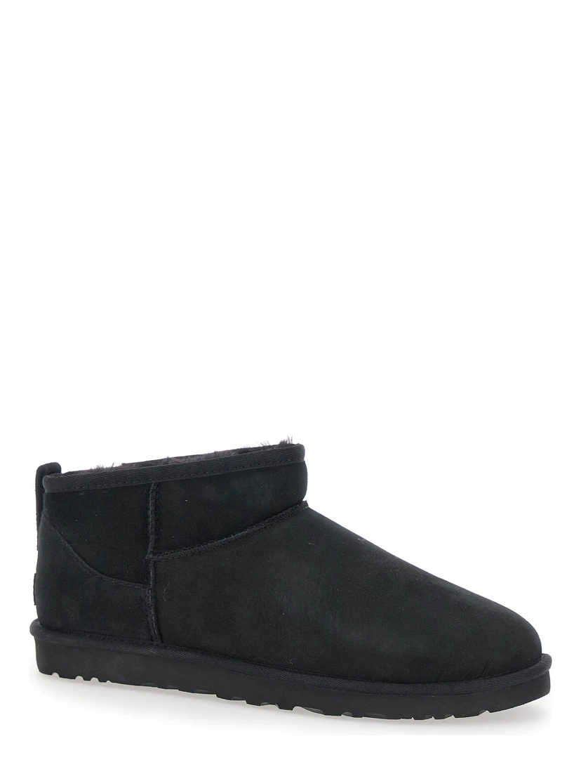 Ultra Mini Black Boots in Suede Woman