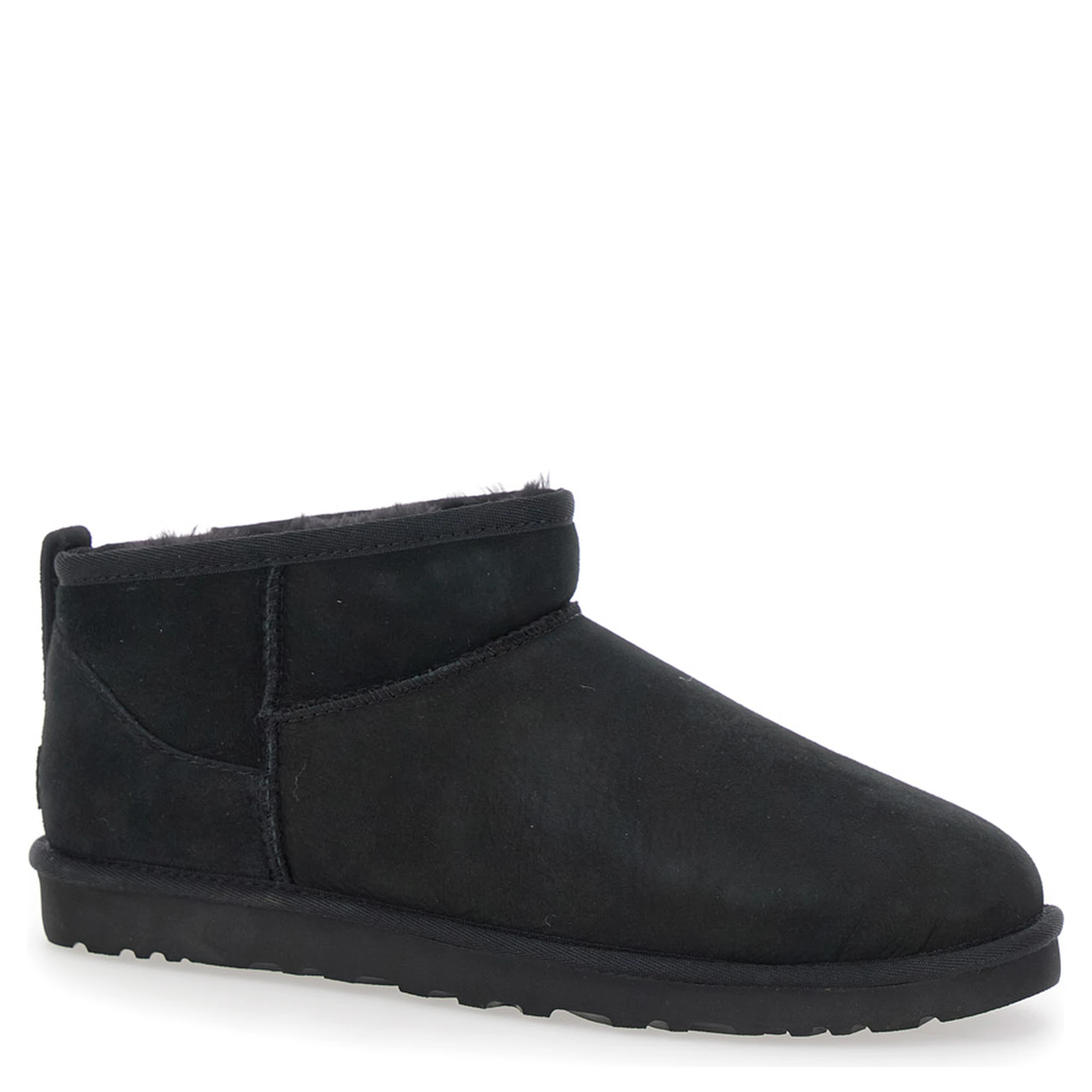 Ultra Mini Black Boots in Suede Woman