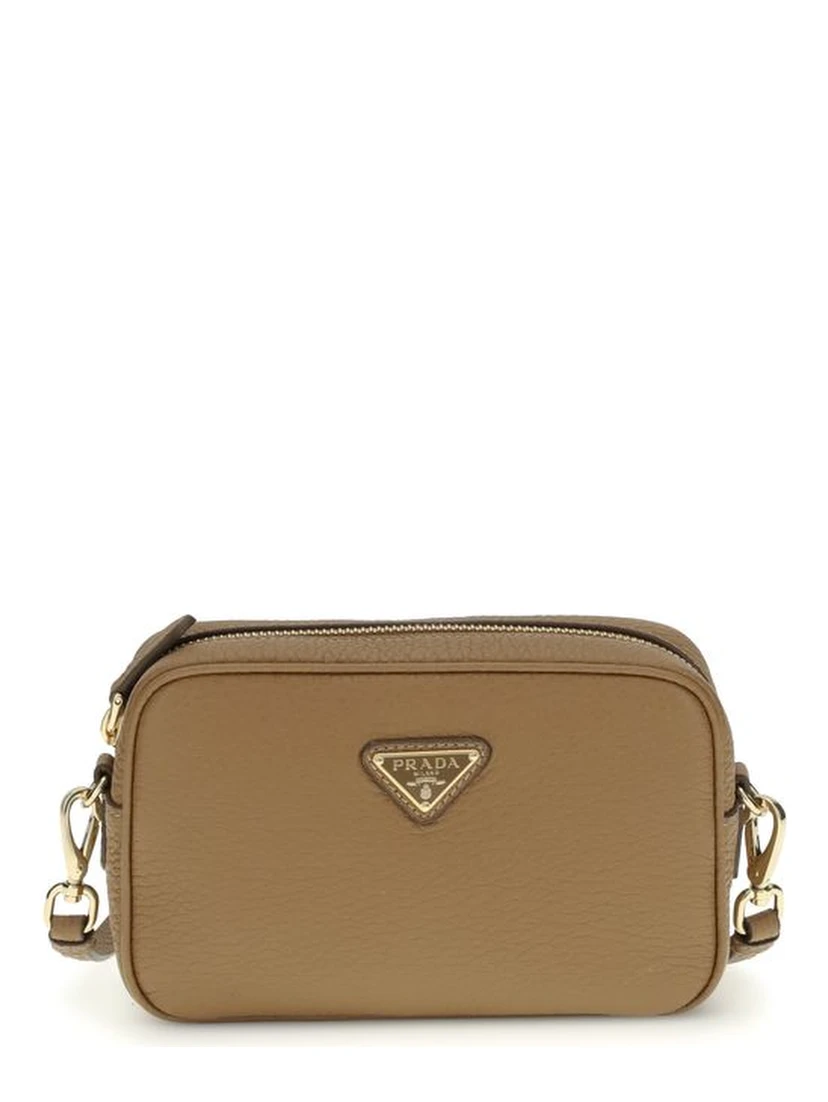 Beige Calf Leather Bos Taurus Shoulder Bag