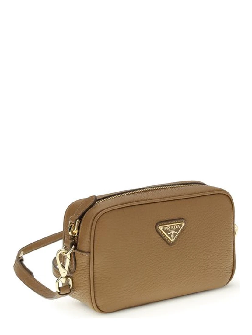 Beige Calf Leather Bos Taurus Shoulder Bag