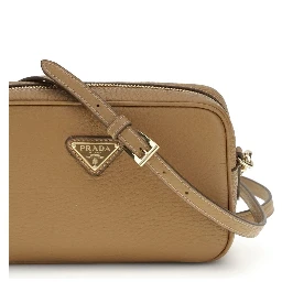 Beige Calf Leather Bos Taurus Shoulder Bag