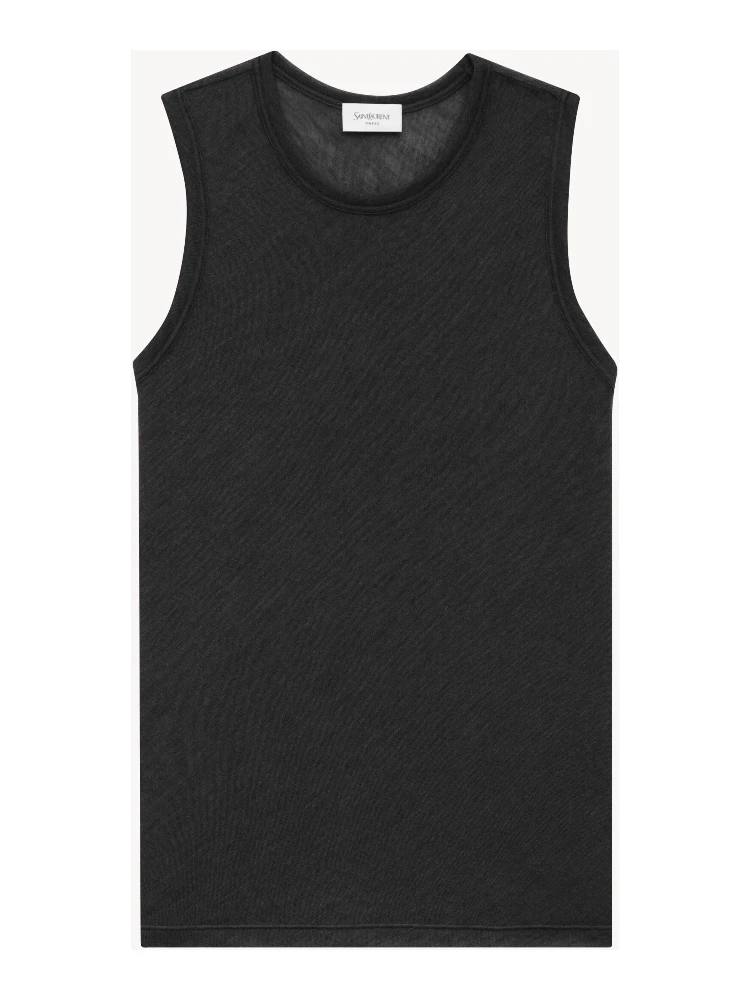 logo-embroidered tank top