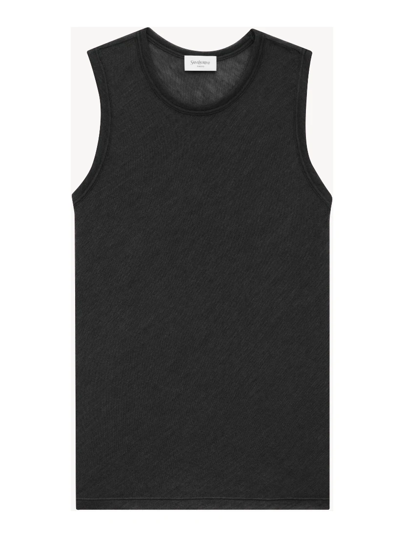 logo-embroidered tank top