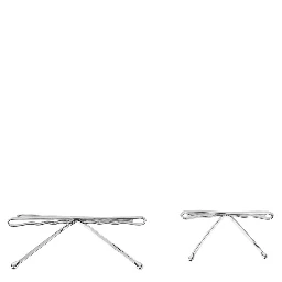 Silver Colored Set of Two Hair Clips with Bow Design in Metal Women