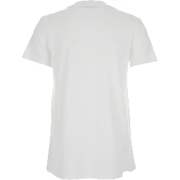 White Crewneck T-Shirt with Tonal Logo on the Front in Cotton Woman