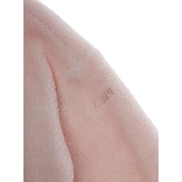 Pink Coat with Classic Collar and Logo Lettering Embroidery on the Sleeve in Tech Fabric Girl