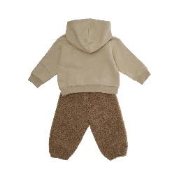 Brown Suit with Embroidery on the Front in Cotton Baby