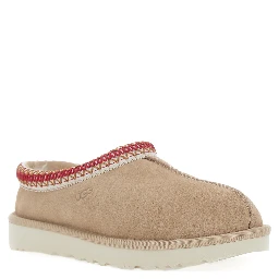 Tasman II Beige Mules with Round Toe and Embroidered Detail in Leather Woman