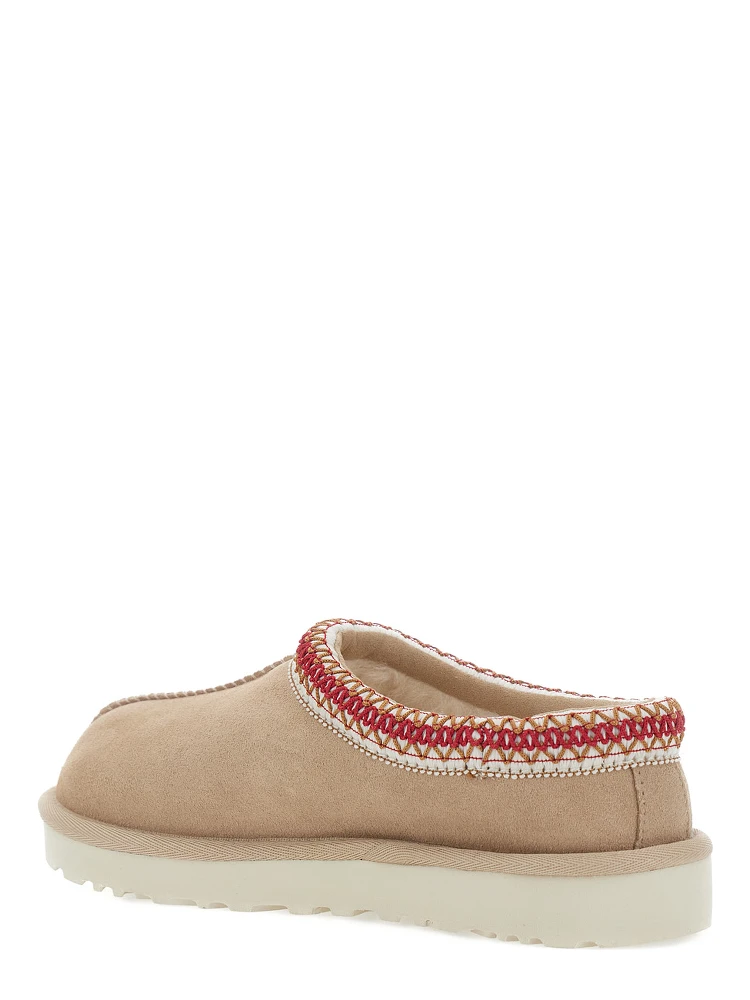 Tasman II Beige Mules with Round Toe and Embroidered Detail in Leather Woman alternative
