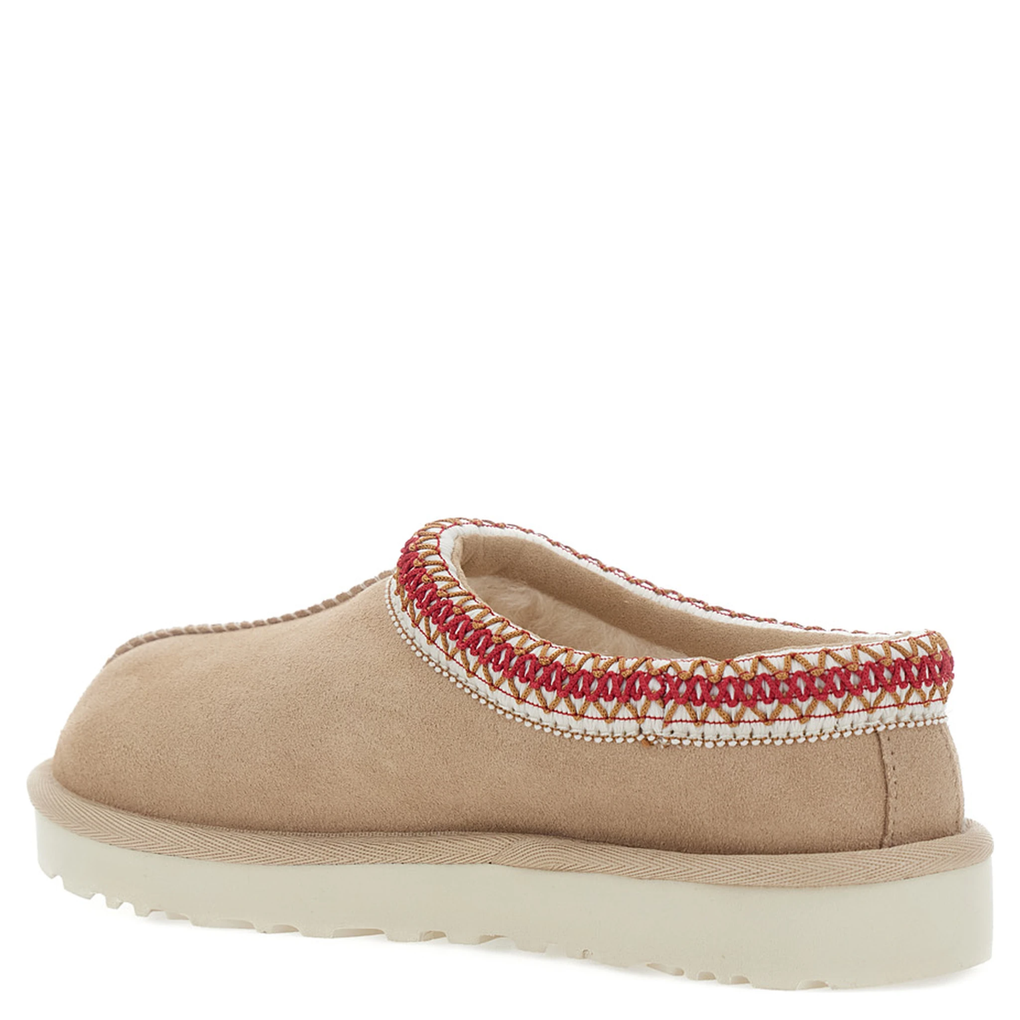 Tasman II Beige Mules with Round Toe and Embroidered Detail in Leather Woman