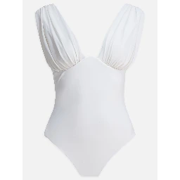 Draped one-piece swimsuit