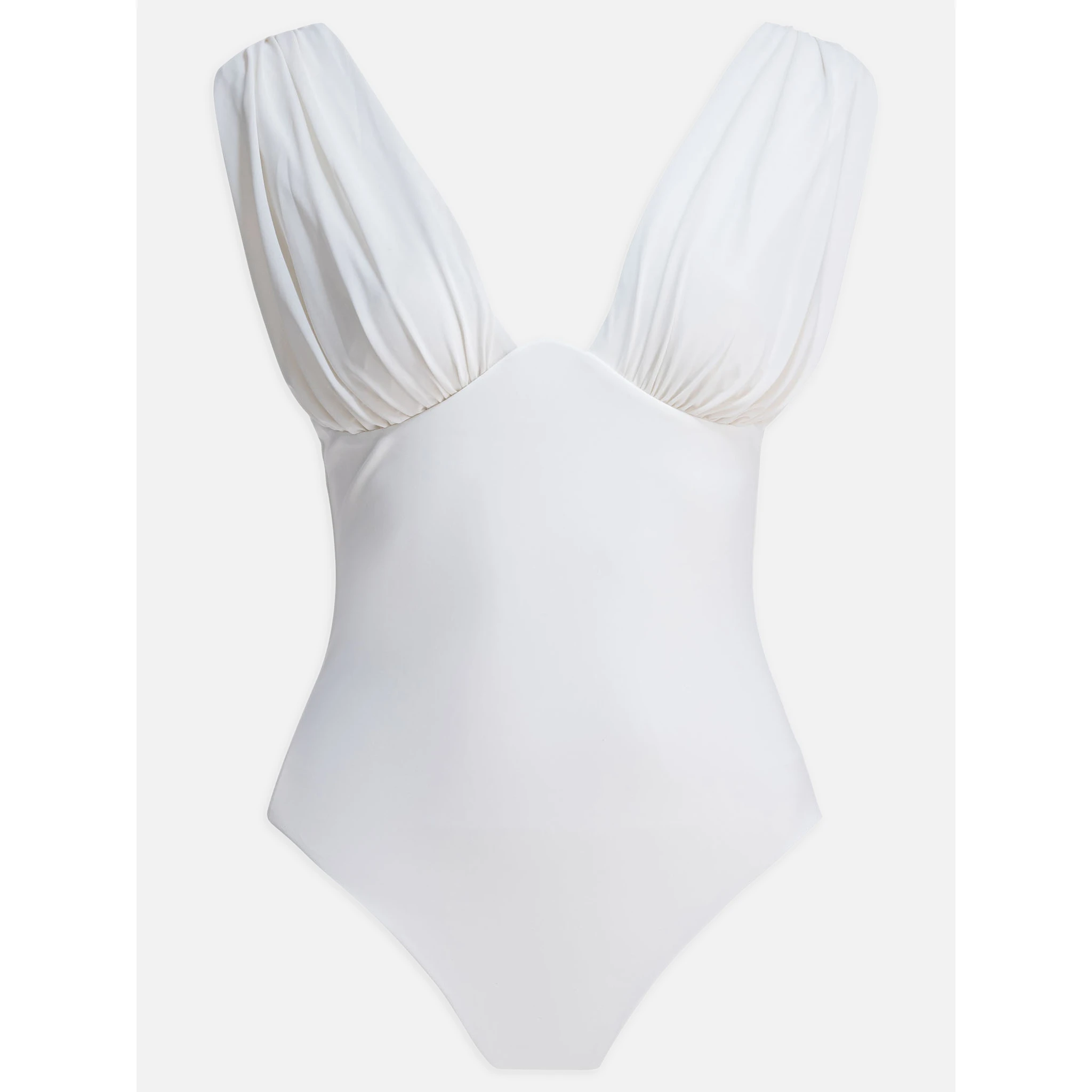 Draped one-piece swimsuit