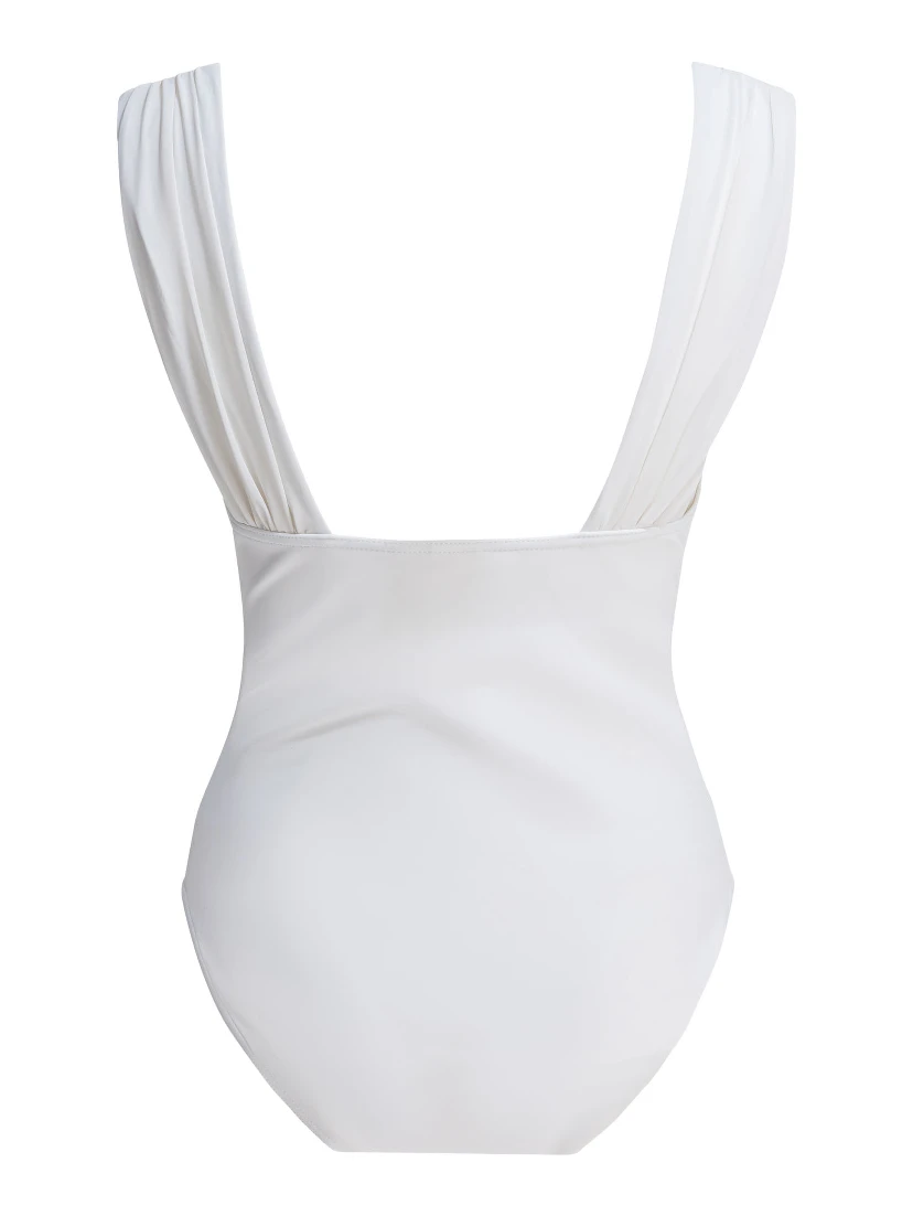 Draped one-piece swimsuit