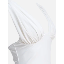 Draped one-piece swimsuit