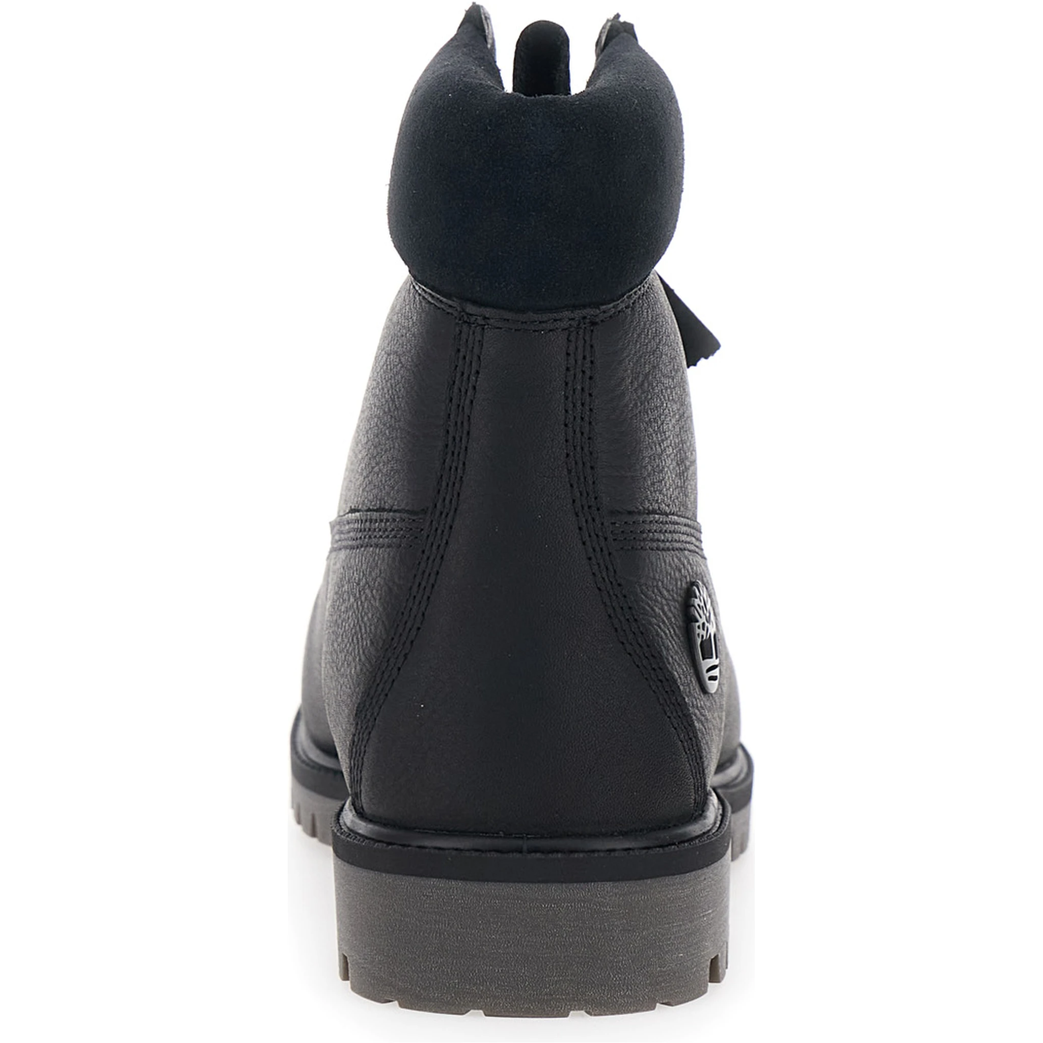 Black Ankle Boots with Logo Detail on the Side and Low Block Heel in Leather Man