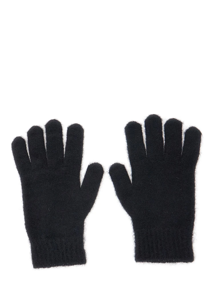 Black Gloves with Orb Logo Embroidered on the Front in Wool Blend Unisex alternative