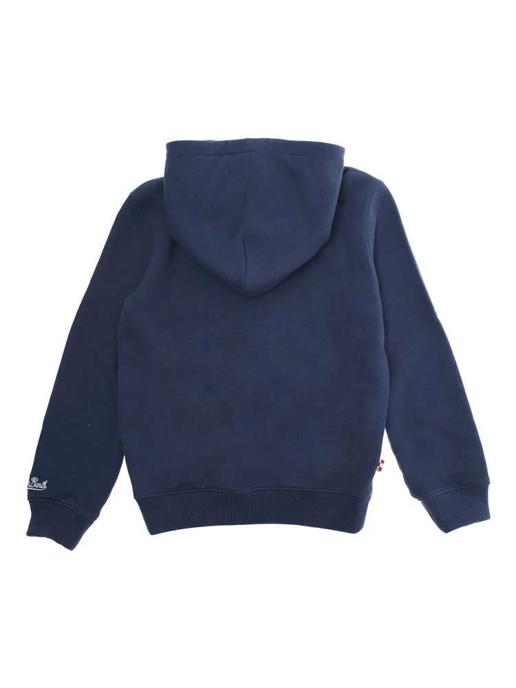 Toronto Blue Sweatshirt with Fixed Hood and Logo Embroidery on the Sleeve in Cotton Boy alternative
