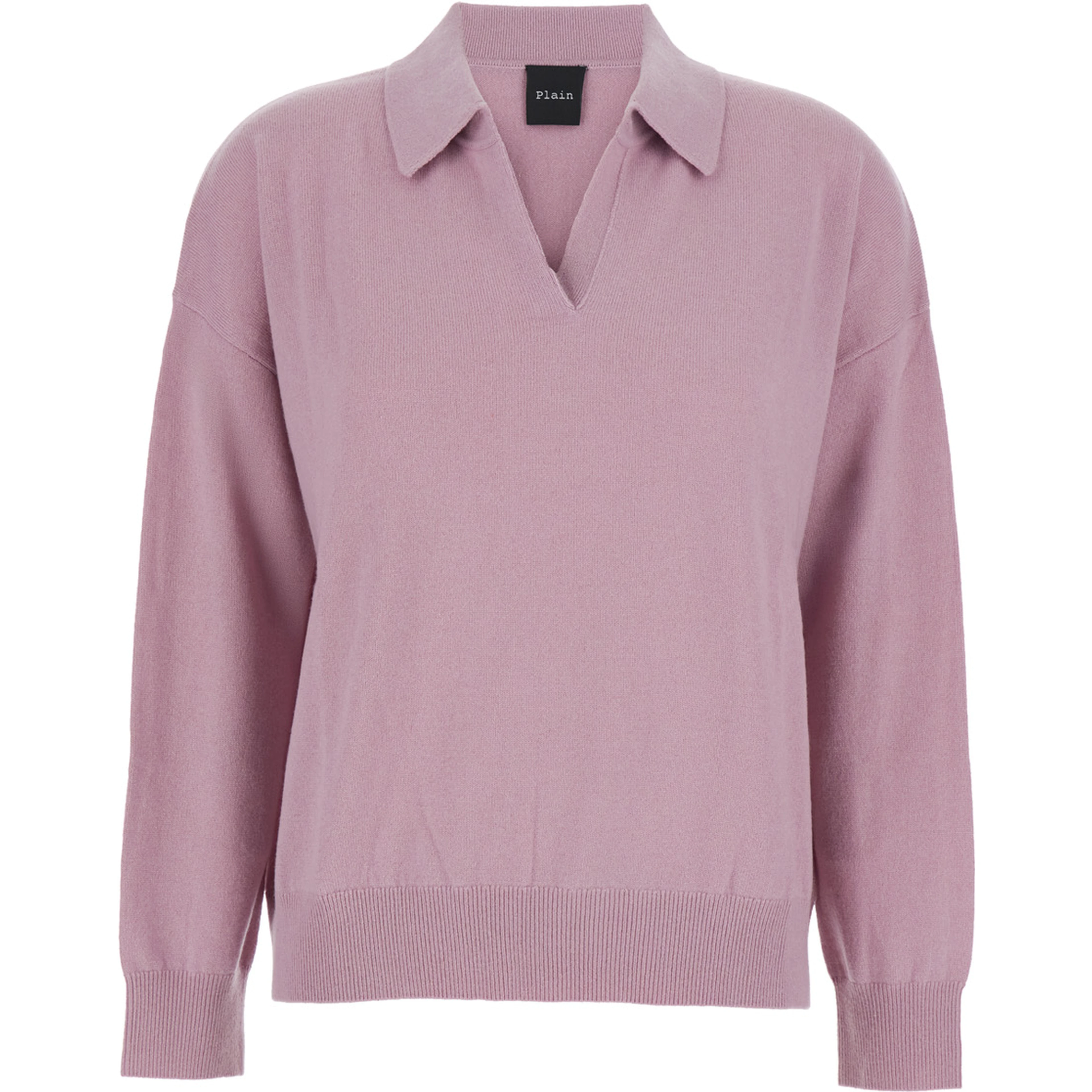 Pnik Sweater with Polo-Style Collar and V-Neck in Cashmere Woman