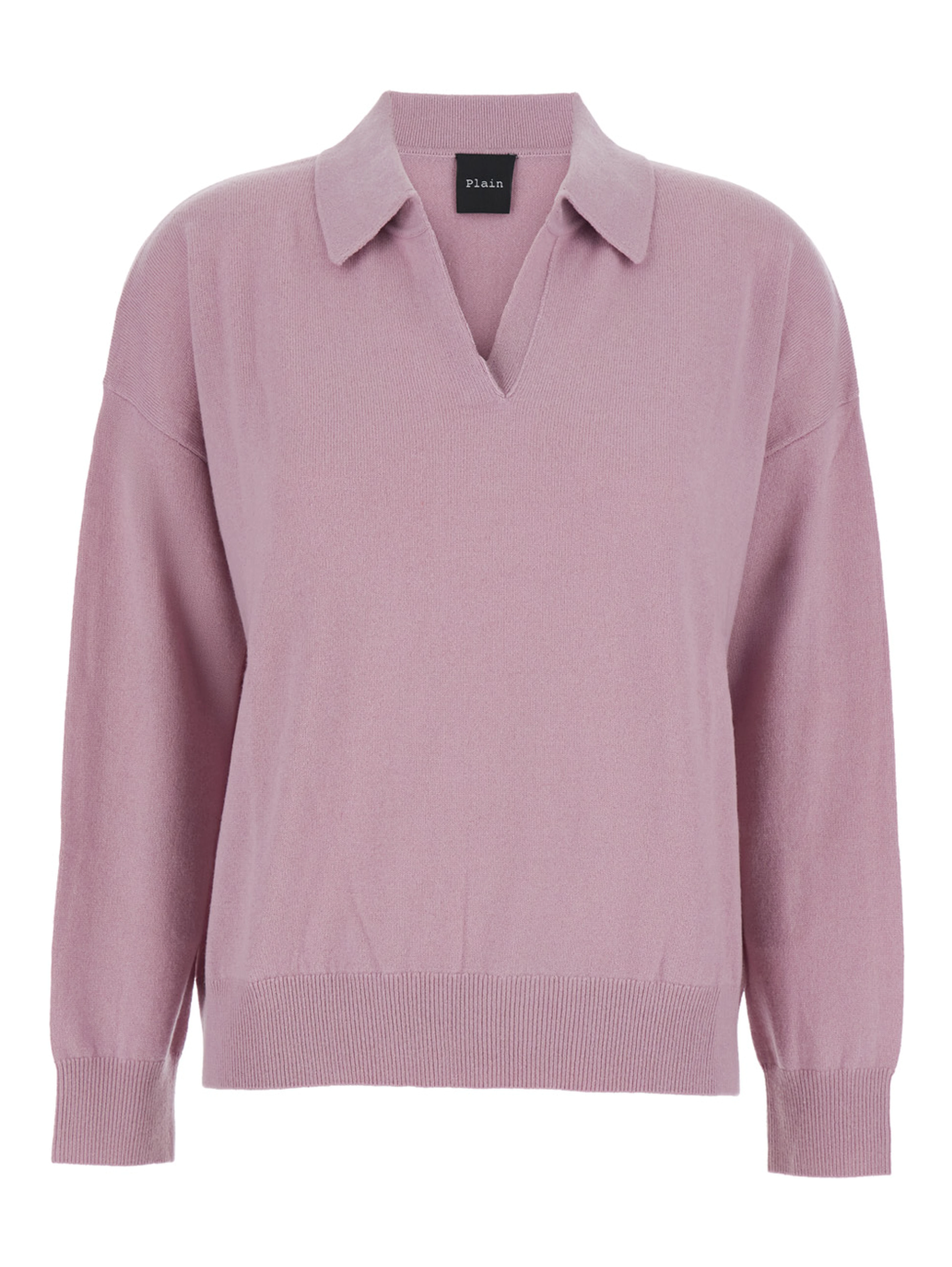 Pnik Sweater with Polo-Style Collar and V-Neck in Cashmere Woman