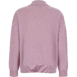 Pnik Sweater with Polo-Style Collar and V-Neck in Cashmere Woman