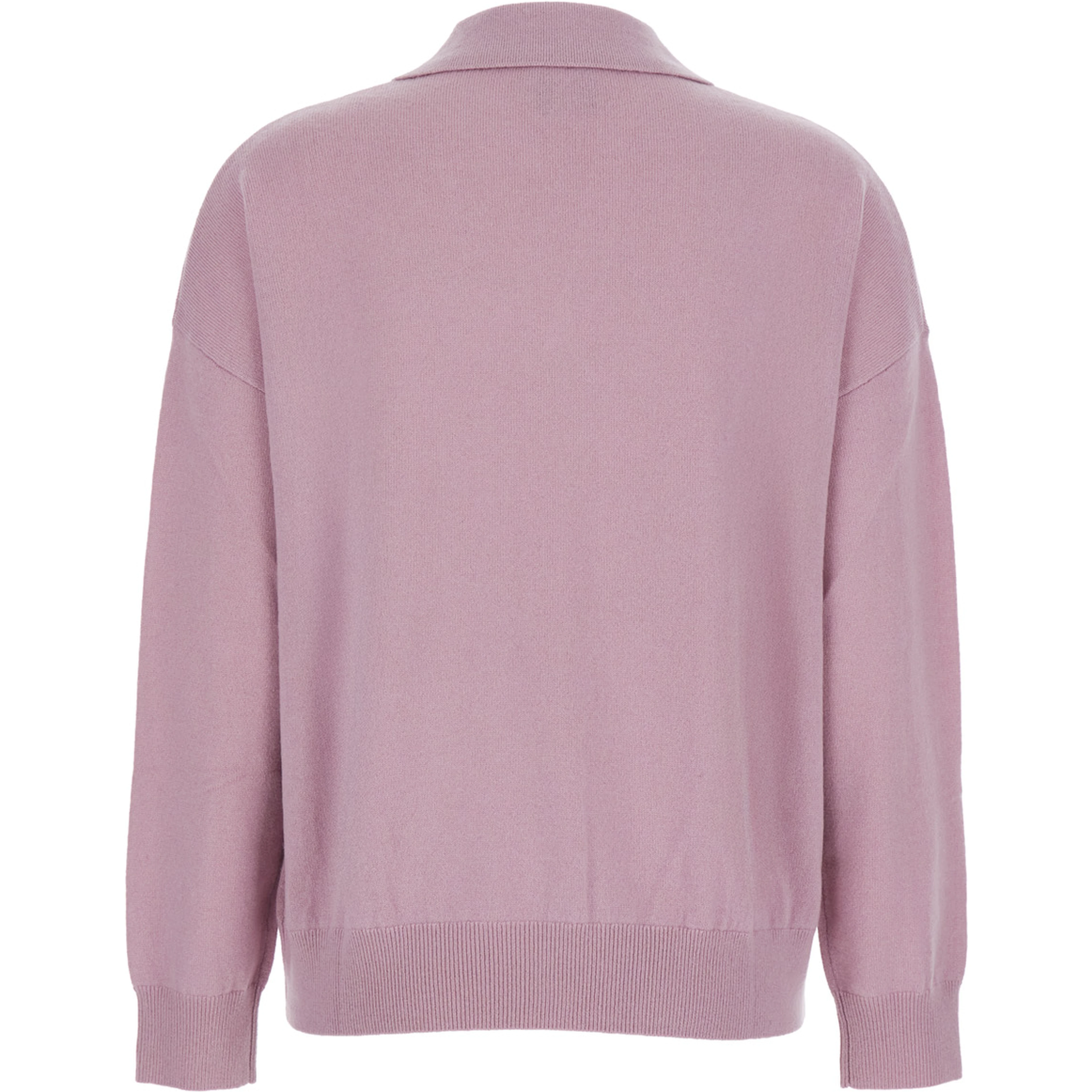Pnik Sweater with Polo-Style Collar and V-Neck in Cashmere Woman