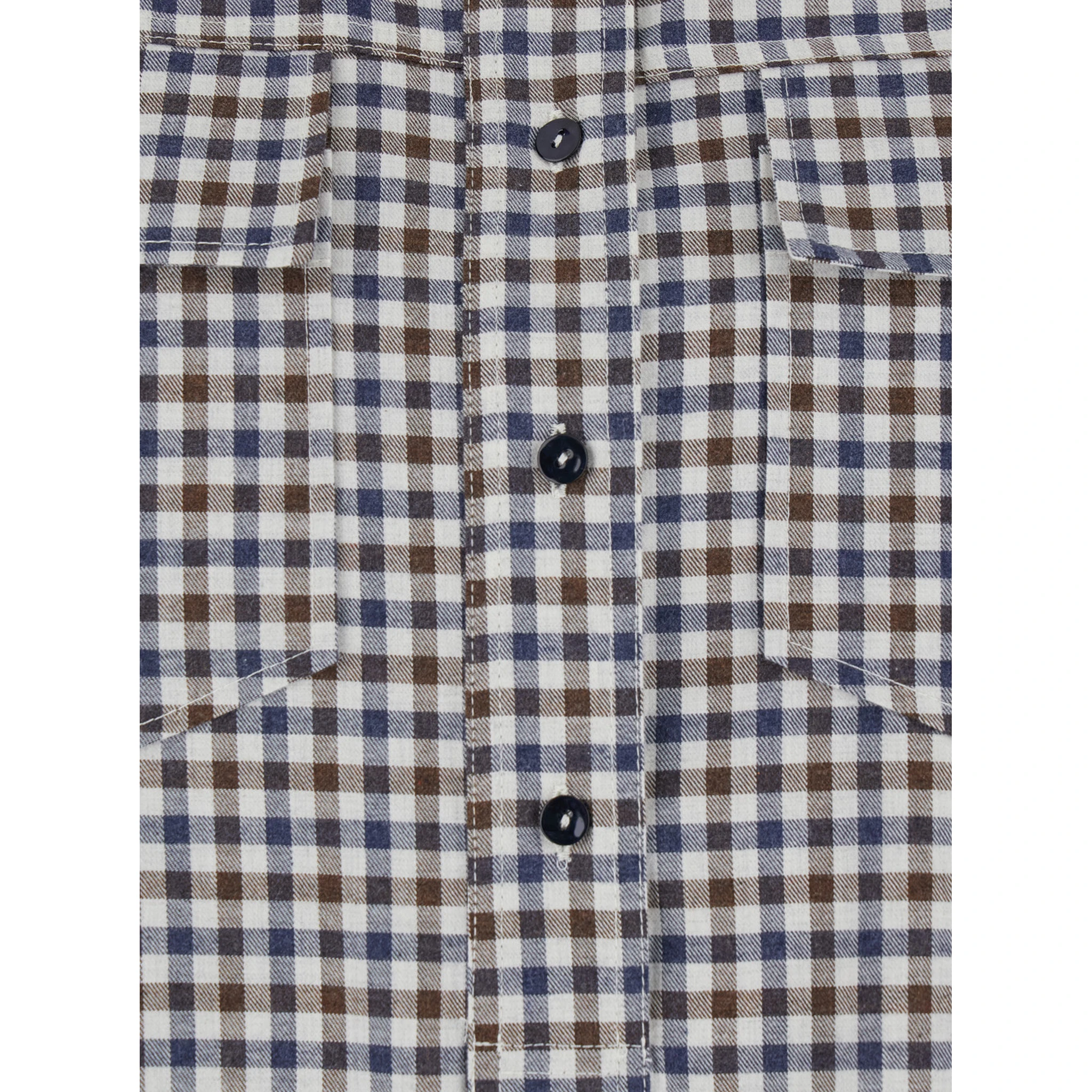 Multicolor Crewneck Shirt with All-Over Check Motif in Fabric Woman