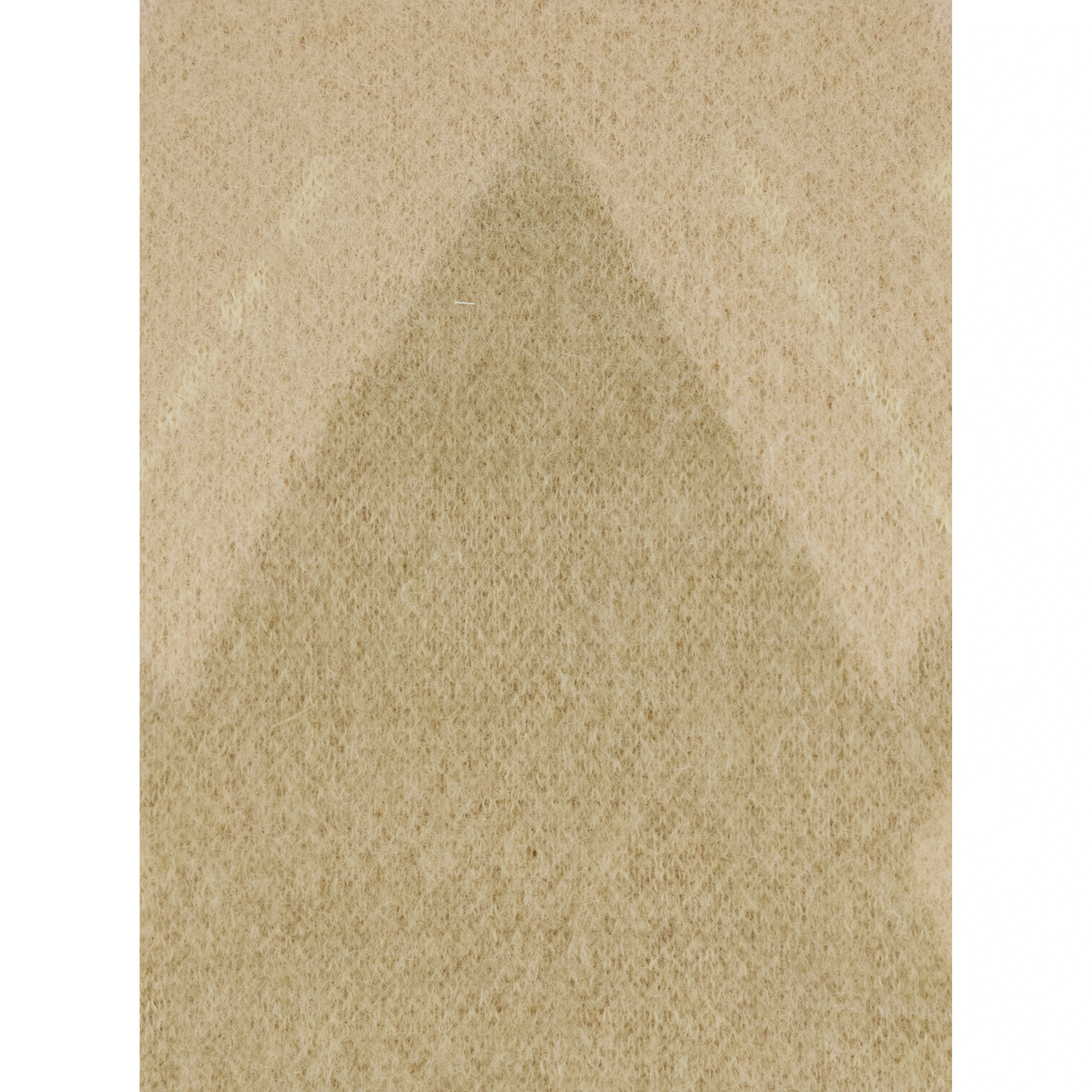 Beige Crewneck Sweater with All-Over Argyle Motif in Wool Blend Man