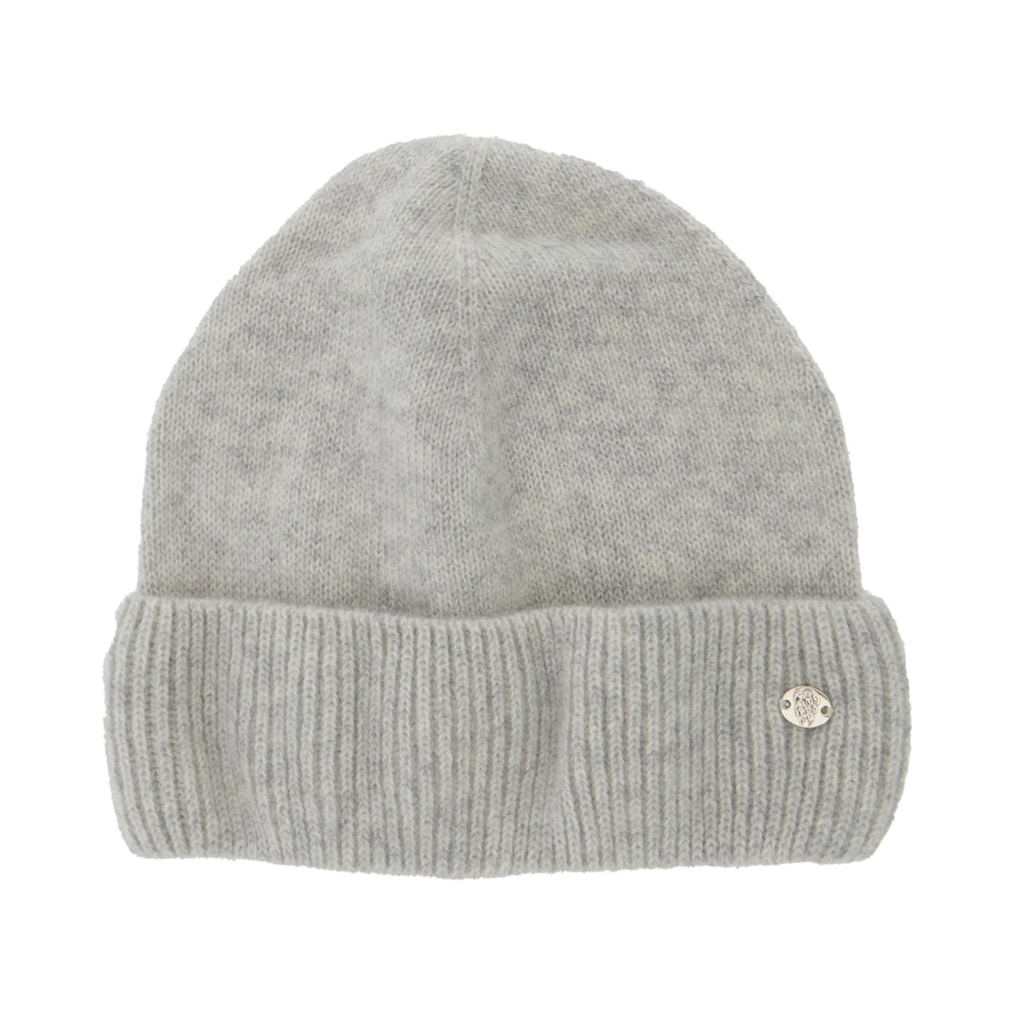 Vivian Grey Beanie with Logo Plaque Detail on the Front in Cashmere Woman