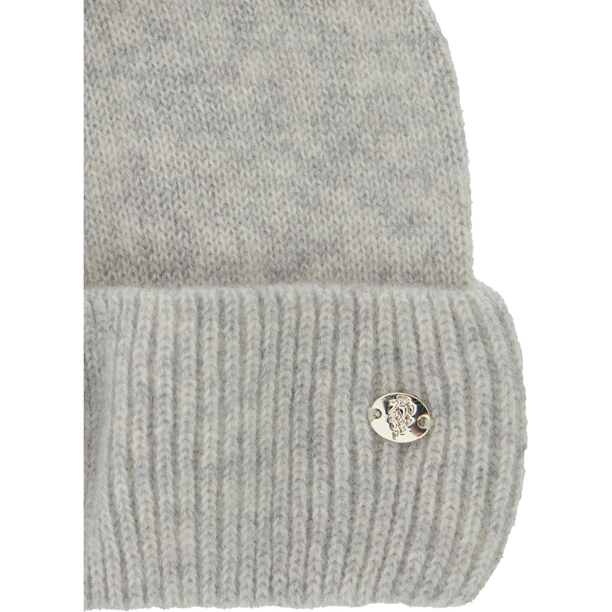 Vivian Grey Beanie with Logo Plaque Detail on the Front in Cashmere Woman