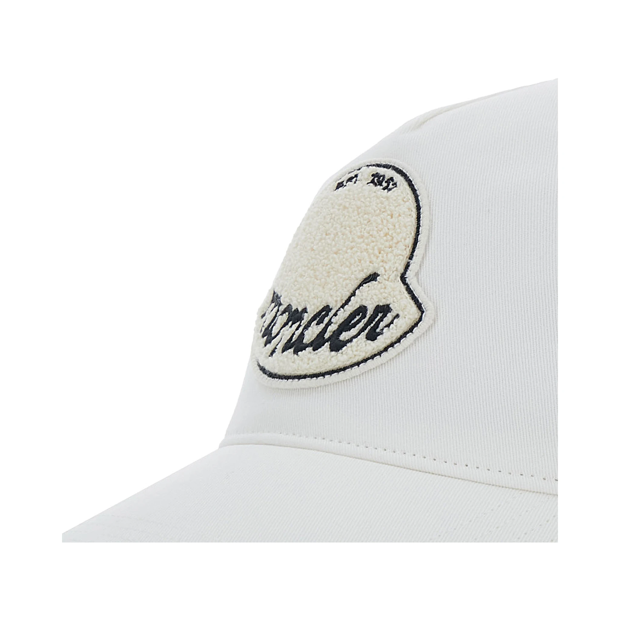 White Baseball Cap with Logo Patch on the Front in Cotton Man