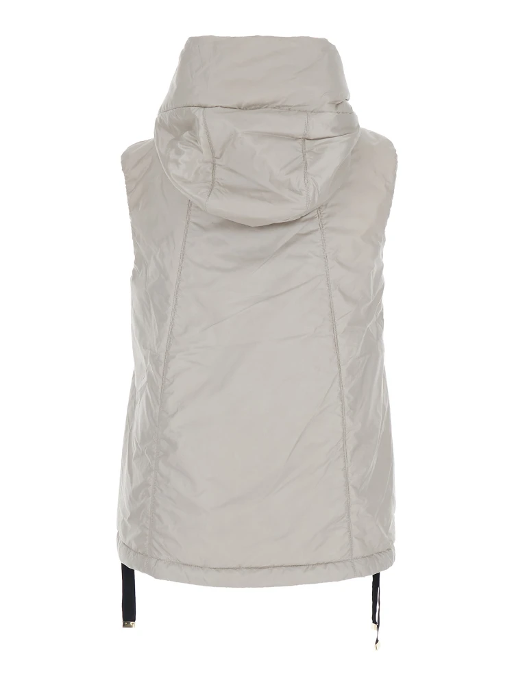 Greengo Beige Vest with Drawstring Hood and Drawstring Waist in Tech Fabric Woman alternative