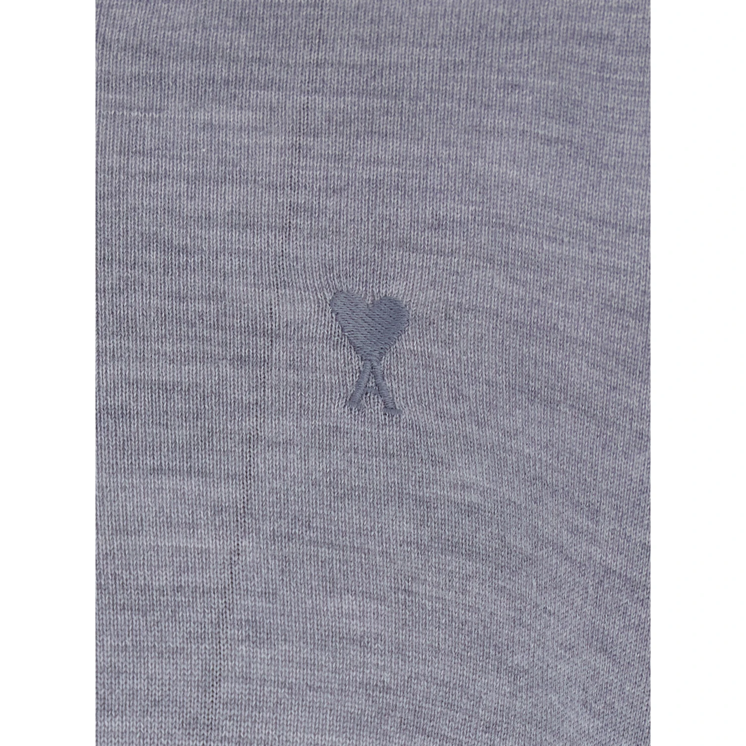 Grey Polo Shirt with Classic Collar and ADC Embroidery on the Front in Wool and Silk Blend Man