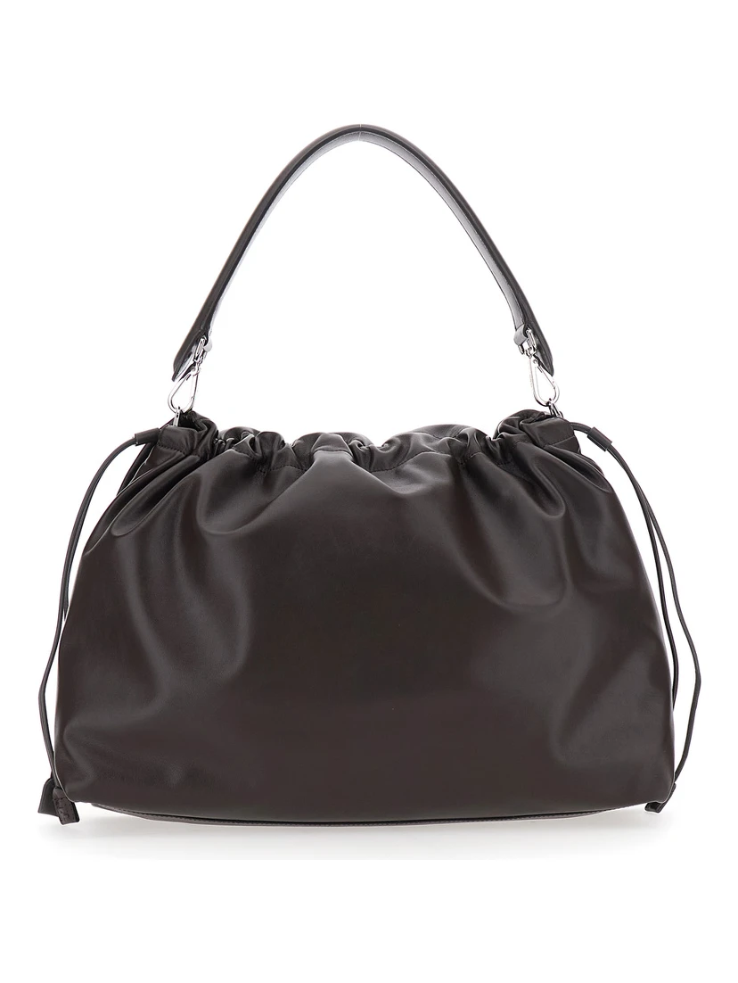 Mama Baguette Large Brown Shoulder Bag with FF Closure on the Front in Leather Man