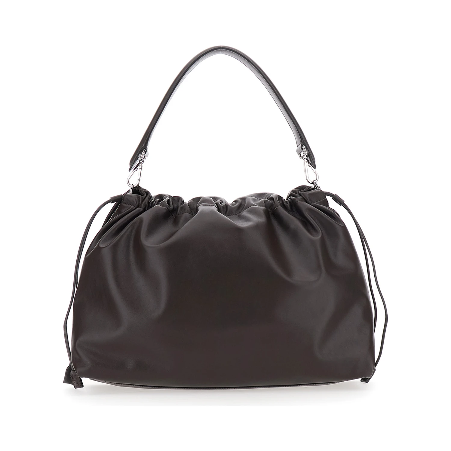 Mama Baguette Large Brown Shoulder Bag with FF Closure on the Front in Leather Man