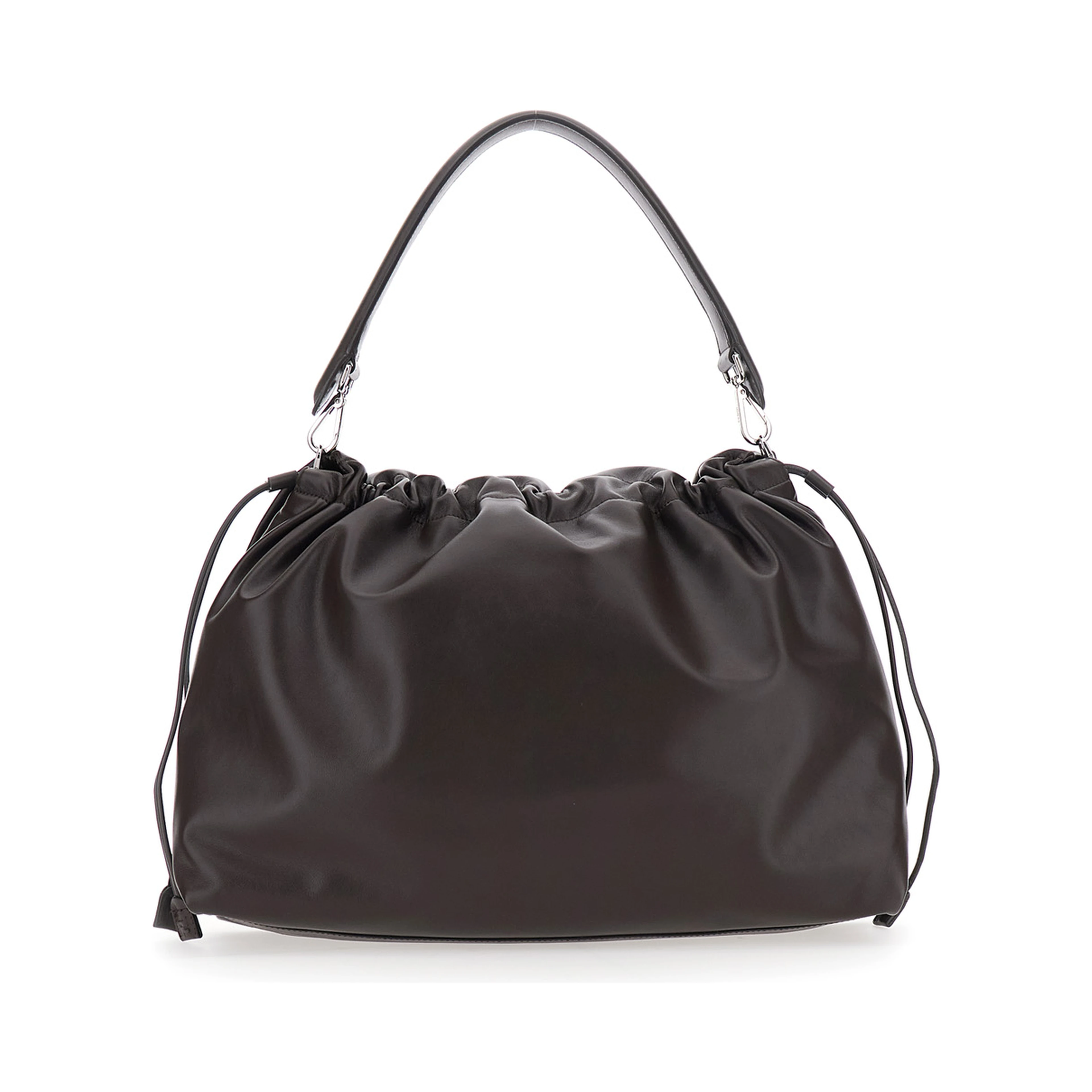 Mama Baguette Large Brown Shoulder Bag with FF Closure on the Front in Leather Man
