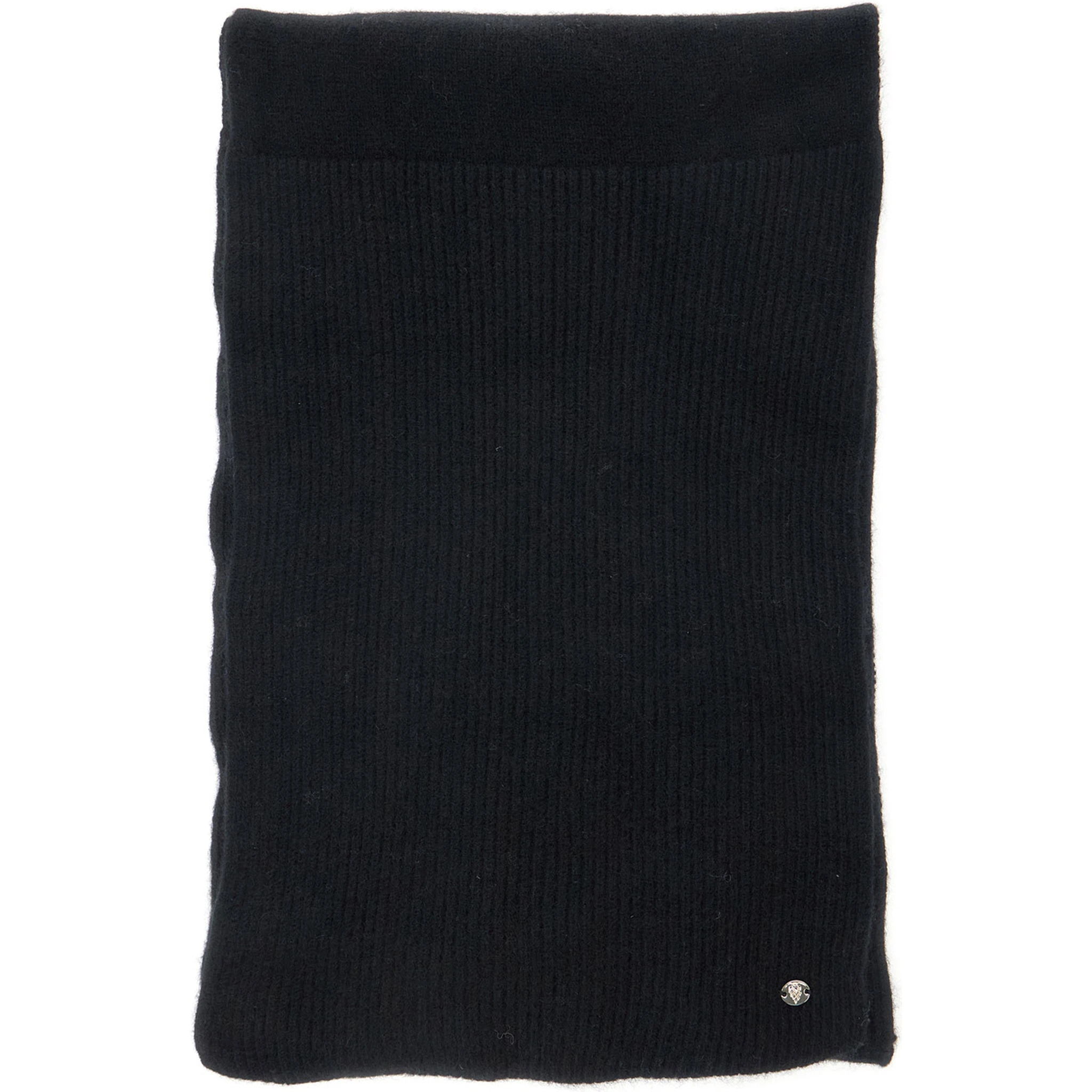 Reese Black Scarf with Logo Detail on the Front in Cashmere Woman