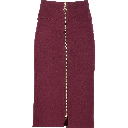 logo-embellished zip-front midi skirt