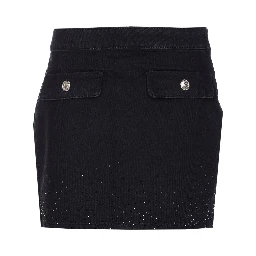 embellished-crystal pocket mini skirt