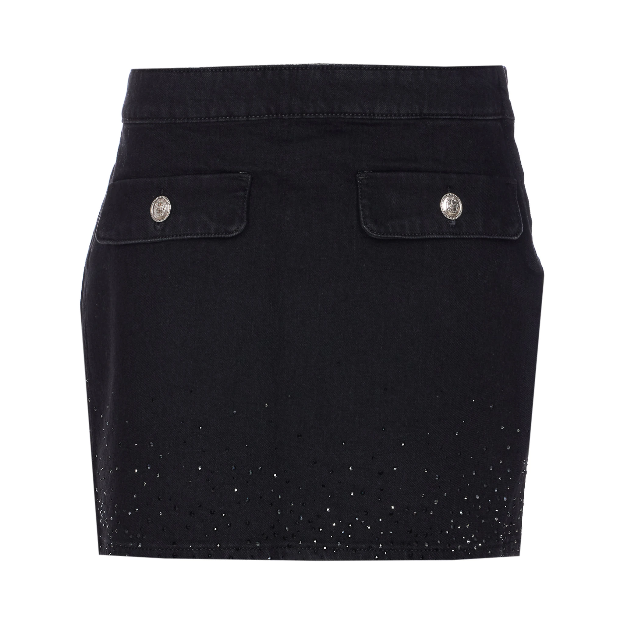 embellished-crystal pocket mini skirt