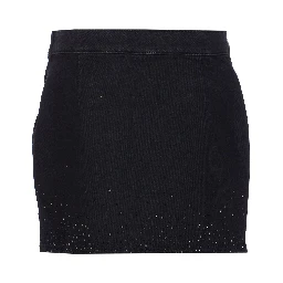 embellished-crystal pocket mini skirt