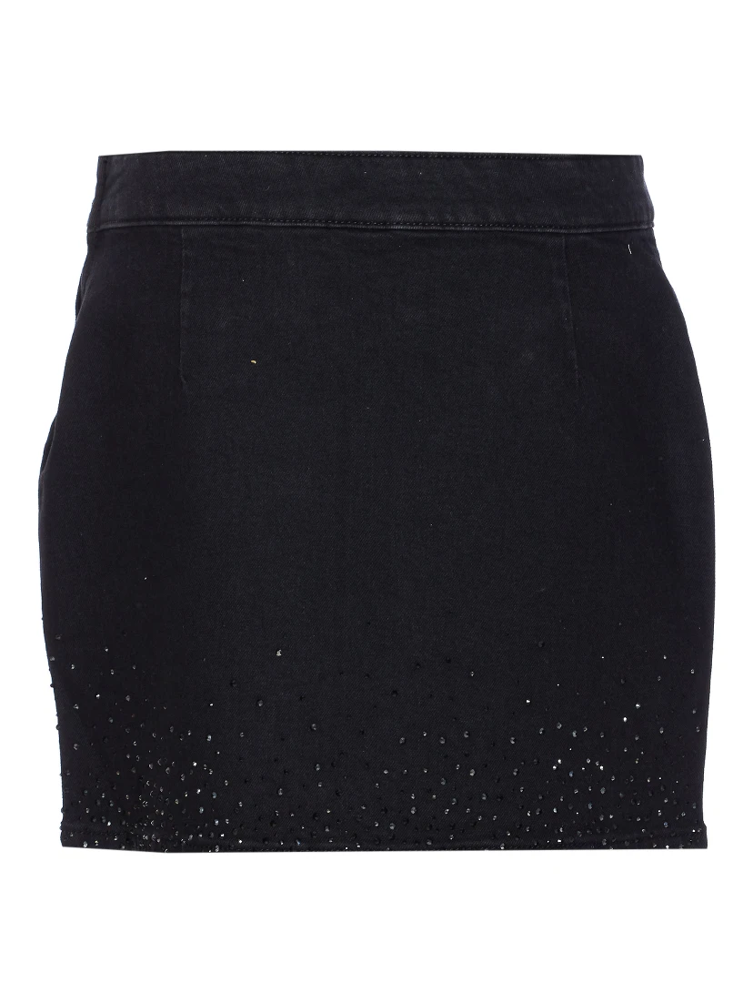 embellished-crystal pocket mini skirt
