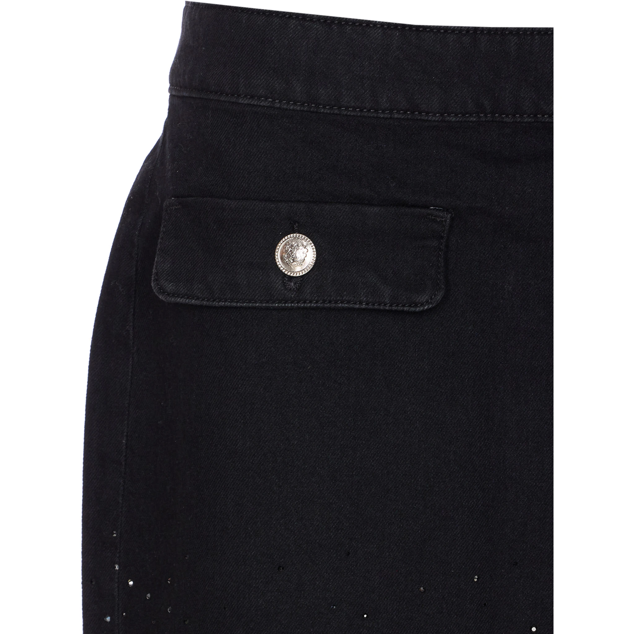 embellished-crystal pocket mini skirt